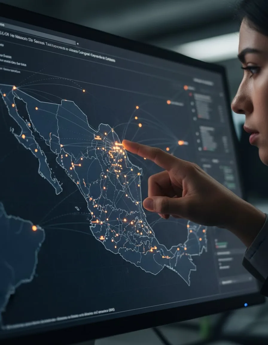 Red nacional MNTNM: mapa de México con centros de servicio activos