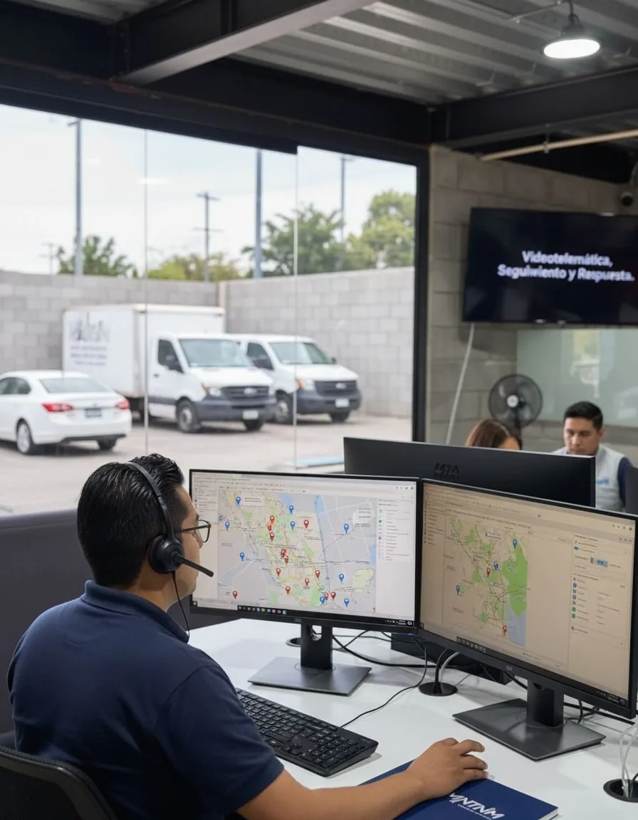 Operador MNTNM monitoreando videotelemática y unidades en ruta